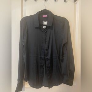 Mi Ami (Francesca’s brand) Satin Black Button Down
